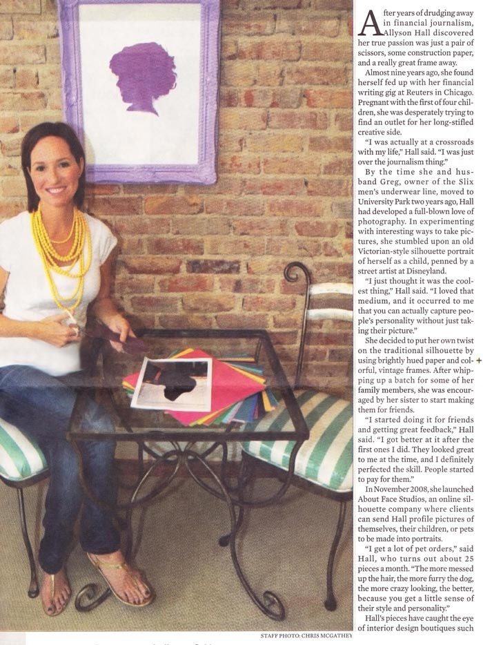 Photo of Allyson and article